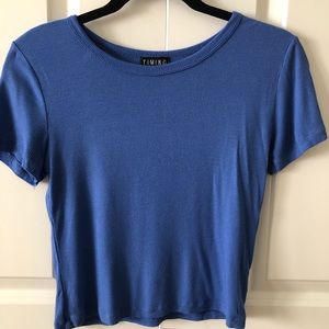 Timing Cropped Ribbed Top Size Medium